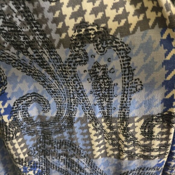 Talbots Woman Pure Merino Wool Houndstooth Paisley Cardigan Sweater Size 1X - Picture 5 of 7